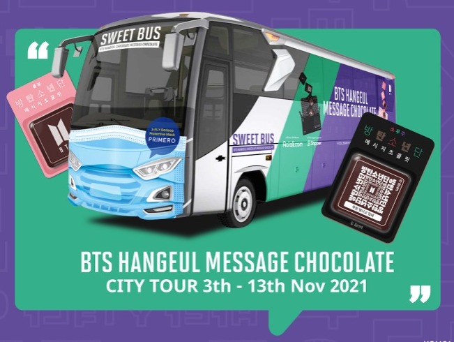 Hadirkan Sweet Bus Tour BTS Hangeul Message Chocolate Keliling 6 Kota