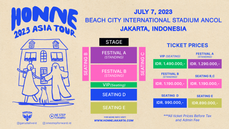 Duo pop alternatif ikonik HONNE baru saja mengumumkan tanggal tur Asia 2023  dan Jakarta menjadi bagian dari Rangkain Tournya.