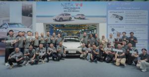 PT NETA Auto Indonesia Memperingati Produksi Lokal Pertama Mobil Listrik NETA V-II dengan Acara Line Off Celebration